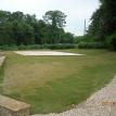 Regulation volleyball court after completion